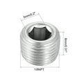 thumbnail image 2 of Enchufe hexagonal avellanado - Conector de tubo de acero inoxidable 1/8NPT con rosca macho, adaptador de tubo, 5 piezas, 2 of 3