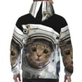 thumbnail image 7 of Wukai Cat Astronaut Print Men Hoodies Fleece Sweatshirts Long Sleeve Sweaters Pullover Fall Outfits Winter Clothes-Medium, 7 of 7