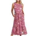 thumbnail image 1 of EQWLJWE Robes à Paillettes à Étages pour Femmes avec Poches, Robes d'Été pour Femmes 2024 Vacances Tendance Décontractée Robe T-Shirt à Manches Courtes, Robes d'Été à Étages de Plage pour Femmes 2024, 1 of 4