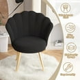 thumbnail image 5 of Hawsaiy Modern Velvet Accent Chair Set of 2 with Gold Metal Legs,Upholstered Vanity Chair for Bedroom, Makeup Room, or Living Room, Black, 5 of 10