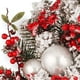 24" Couronne de Noël avec des Ornements Rouges et Blancs – image 3 sur 8