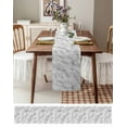thumbnail image 3 of Ldtrchee White Fur Patterned Table Runner 36 Inches, Pure Solid Minimalist Modern Color Bed Runner Dresser Scarves Tabletop for Indoor Outdoor Parties/Ceremony/Banquet, 13"x 36", 3 of 8