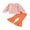 Orange, variant on RUINIXCW Toddler Girls Halloween Pumpkin Print Sweatshirt Orange Flare Pants Set for Trick or Treat Fall Partiy