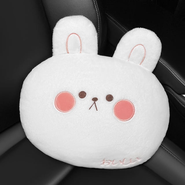 Reposacabezas para asiento de coche, almohada para el cuello, almohada para la cintura, almohada para el coche, almohada para el coche en el coche, un par de lindas almohadas de dibujos animados para