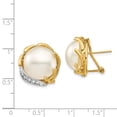 thumbnail image 7 of 14K Yellow Gold 12-13mm Fw Cultured Mabe Pearl .10Ct Diamond Omega Back Earrings, 7 of 7