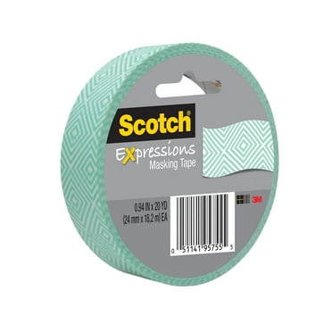 3M Expressions Masking Tape, Mint Mosaic, 1 in x 20 yds.