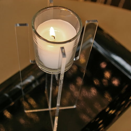 Prom Lights Small Clear Acrylic Votive Candle Holder Centerpiece Riser 8 inch