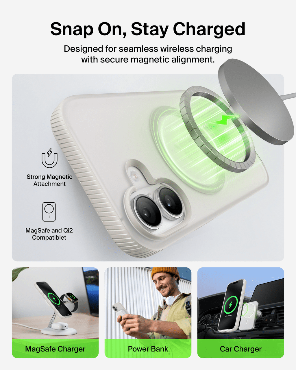 Belkin for iPhone 17 Case, Grip, MagSafe Compatible w/Anti-Scratch & Anti-Yellowing Coating, Touch Sensitive Camera Control - Military Grade, Anti-Slip, Magnetic, Shockproof, Protective