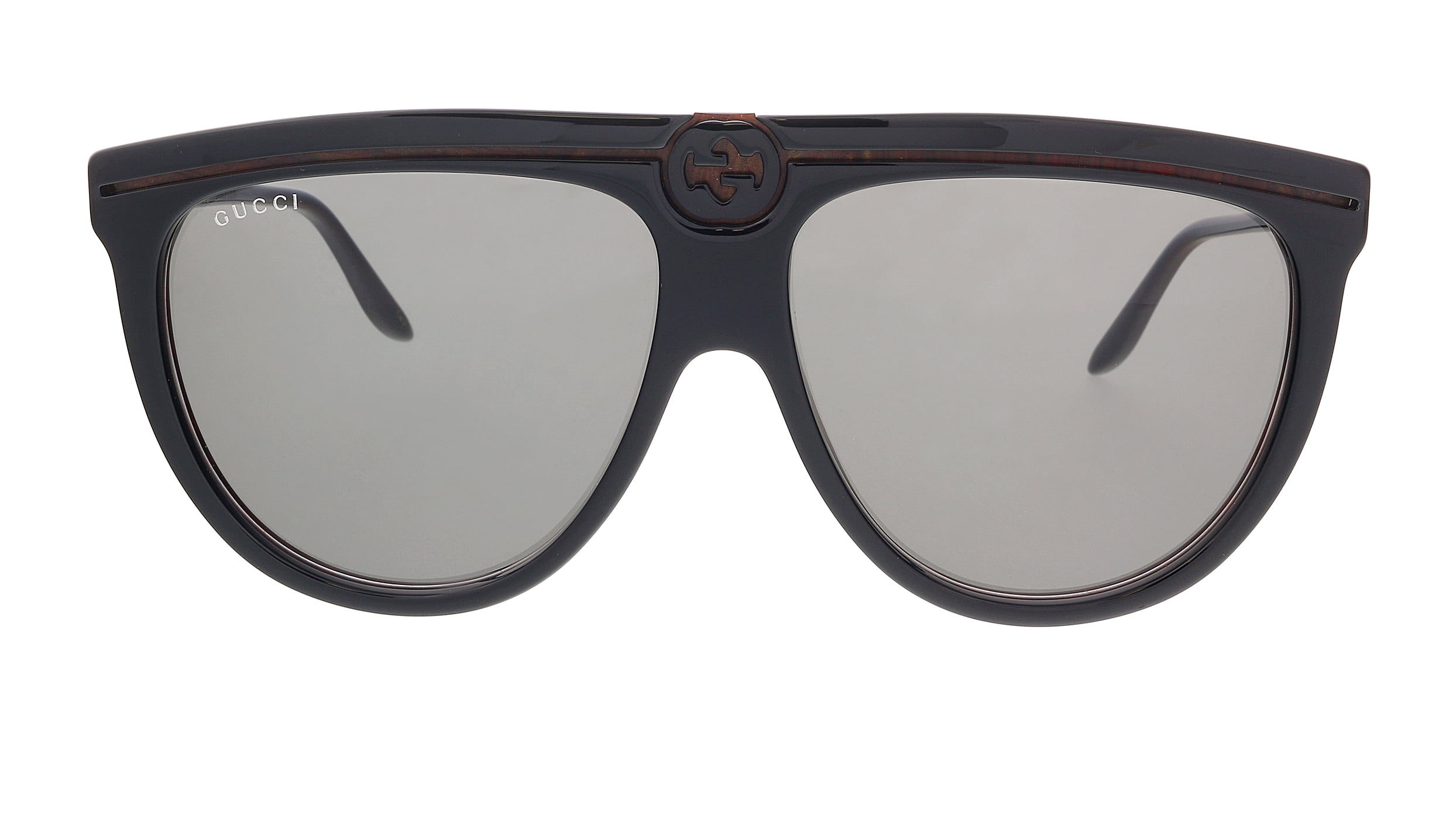 GUCCI GG0732S 001 Aviator Acetate Black Shiny Black Grey  display picture 1