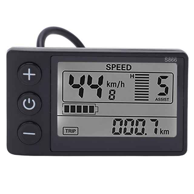 Electric Bike LCD Display, Durable Lightweight Large Screen Electric Bike LCD Display Meter For 22.2mm/0.9in Handlebar