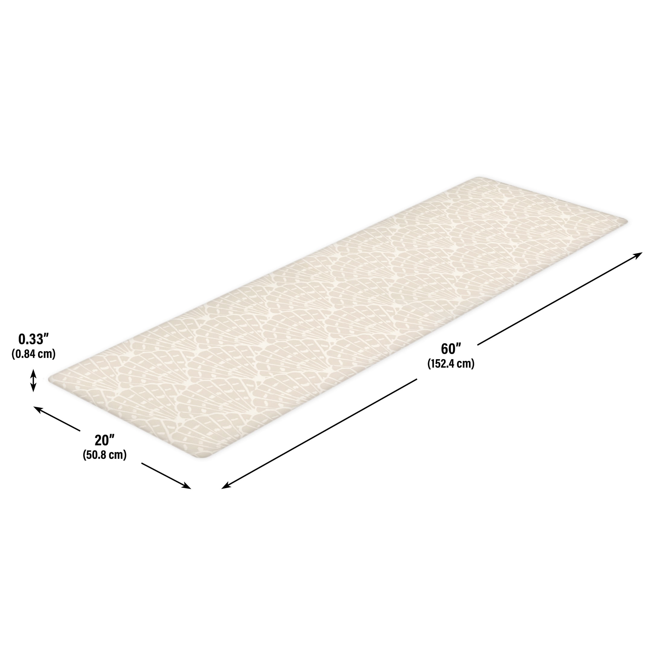 Apache Mills Cushion Comfort Sanibel Sea Shells in Papyrus Beige Kitchen Anti-Fatigue Mat, 20" x 60"