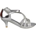 thumbnail image 2 of Lucky Top Girls F 32K Little Girls Rhinestone Heel Platform Dress Sandals Silver, 2 of 4