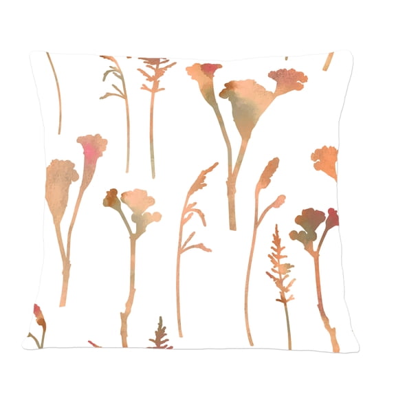 Designart Retro Handdrawn Flowers I' Mid-Century Modern Throw Pillow - 12x20