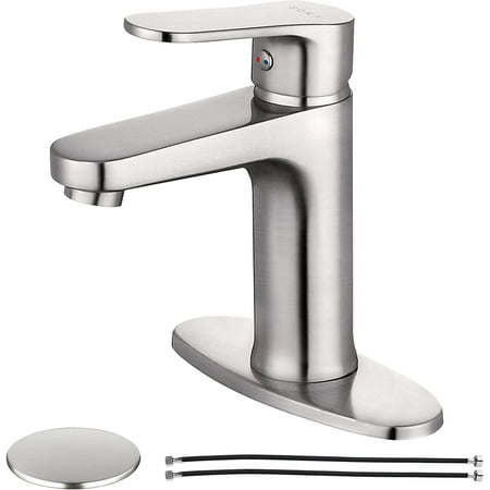 Brass Bathroom Faucet Brushed Nickel Sink With Pop Up Drain Stopper Deck Plate 1 Or 3 Hole Single Handle Rv - Camper Bathroom Sink Strainer Brass Bathroom Faucet Brushed Nickel Sink With Pop Up Drain Stopper Deck Plate 1 Or 3 Hole Single Handle Rv - Camper Bathroom Sink Strainer