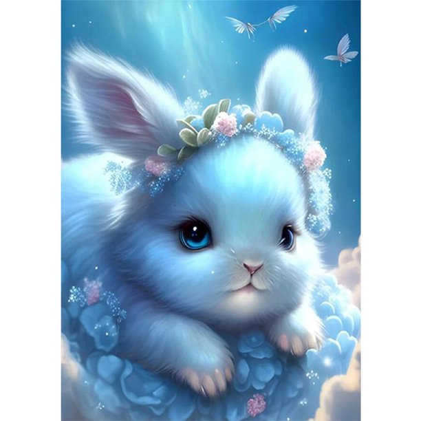 Pintura de diamante 5D DIY Kit de conejo de taladro redondo completo Arte Decoración del hogar (B6241) FLhrweasw Nuevo