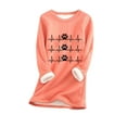 thumbnail image 2 of DPTALR T-Shirt à Manches Régulières Imprimé pour Femmes, Hiver, Ample, Vacances, Décontracté, Col Rond, 2 of 3
