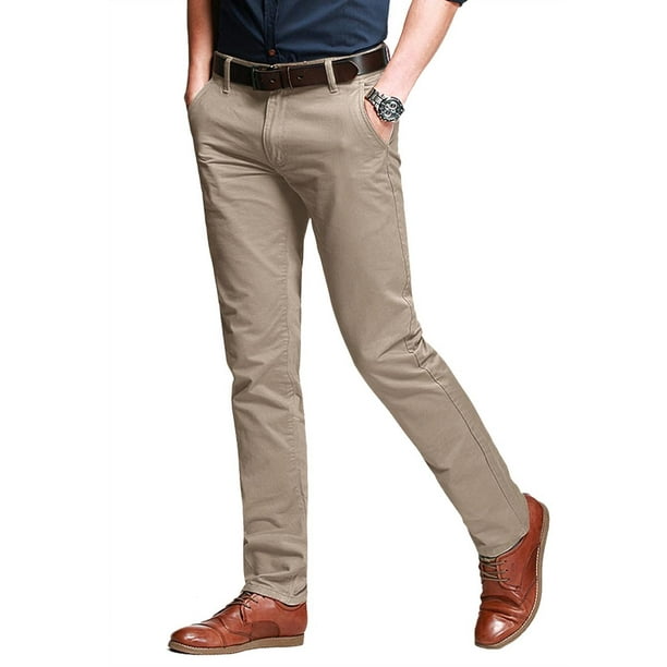 Pantalones a juego para hombre, ajustados, cónicos, elásticos, casuales, 42 de ancho x 31 de largo