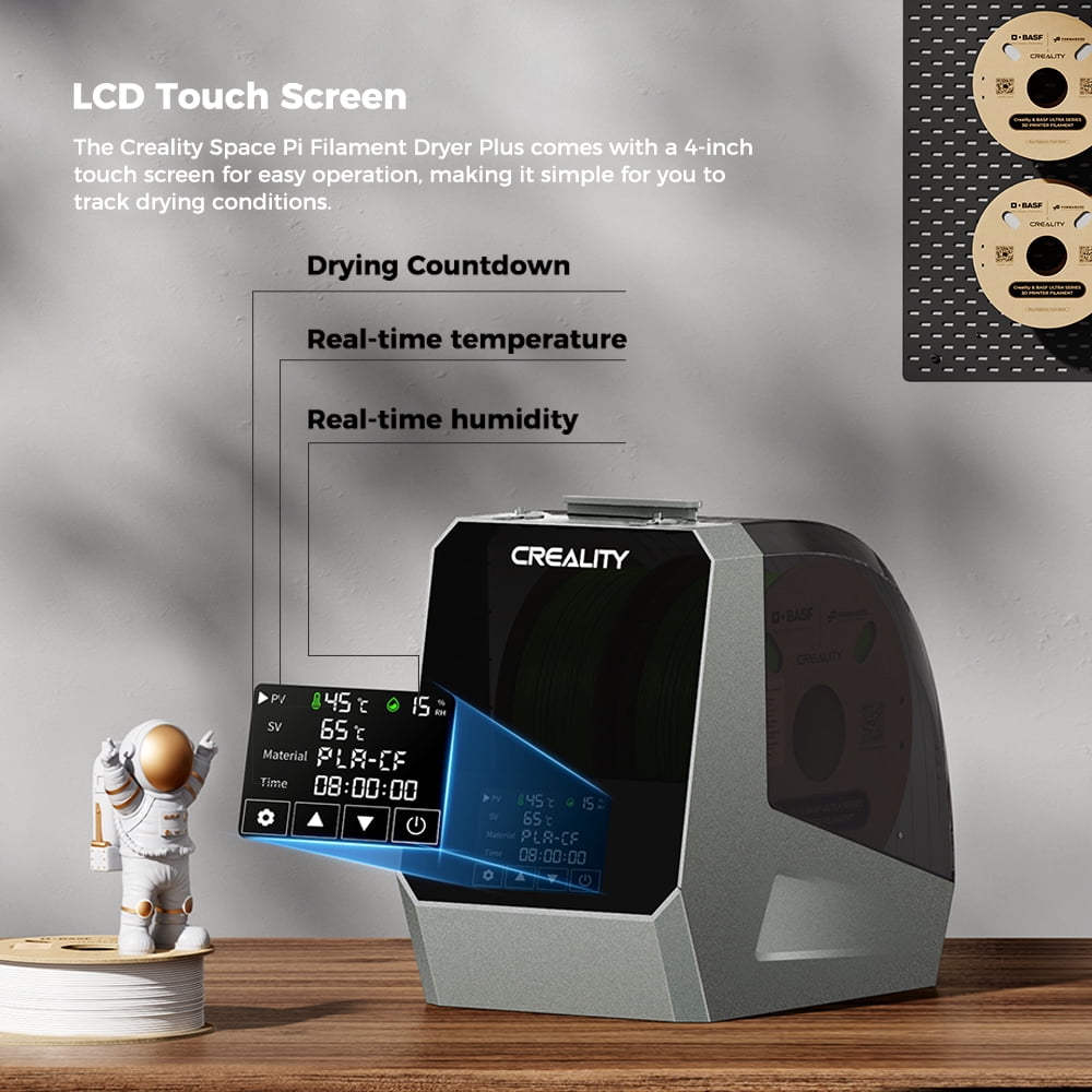 Creality Space Pi Filament Dryer Plus 2 Rolls Capacity Design 3D Printers 360° Hot Air Heating for PLA TPU ABS PETG