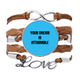 thumbnail image 1 of Alcanzable cita inspiradora refranes Pulsera de cuero Negro trenzado pulsera de cuerda de amor Unbranded M, 1 of 3