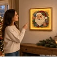 thumbnail image 4 of Santa Claus DIY Christmas Pearl Painting Light Up Wall Art, Handcrafted 3D Pearl and Bead Santa Design with Warm Ambient Light, Unique Holiday Home Decor and Gift Choice, 4 of 4
