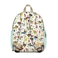 thumbnail image 3 of Dog Print Design Student Backpack – Playful Puppy Paw Pattern with Bone and Tail Cartoon Design, Artistic Watercolor Style for School, 3 of 6