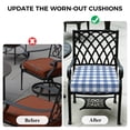 thumbnail image 5 of Outdoor Patio Cushion Covers 4 Pack Buffalo Plaid Blue Check Patio Chair Cushion Covers with Ties and Zipper Farmhouse Style Waterproof Outdoor Seat Cushion Covers for Patio Furniture 20"x18", 5 of 9