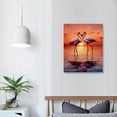 thumbnail image 3 of Nawypu  Pink Flamingo Wall Art for Living Room, Romantic Lover Kiss on Sunset Ocean Canvas Painting Decor, One Life-One Love (Ready to Hang) Rosy Pink Flamingo waterproof, 3 of 4