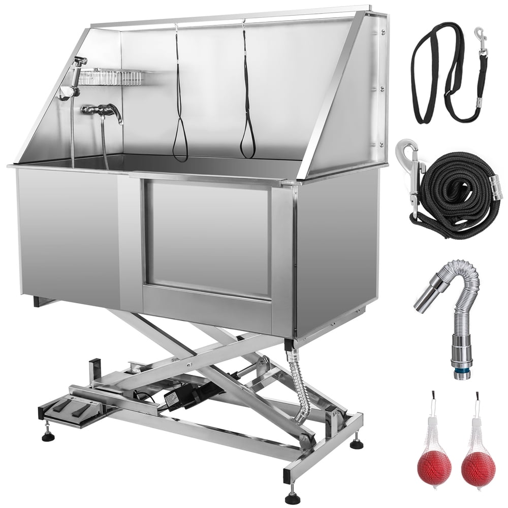 VEVOR 50 Inch Electric Pet Dog Grooming Tub Stainless Steel XStyle
