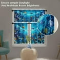 thumbnail image 3 of Sea Fish Kitchen Curtains Underwater World Window Curtains Valance and Tier Set 36 Inch, Blue Ocean Rod Pocket Short Tier Curtain, Summer Small Curtains for Kitchen Decor, 3 of 6