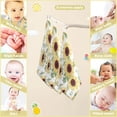 thumbnail image 3 of 3 Pack Natural Spring Sunflowers Baby Muslin Wash cloths, Vintage Florals Soft Absorbent Face Towels Burp Cloths Cotton Bath Wipes Infant Wash Cloth for Newborn Boys Girls, 3 of 7