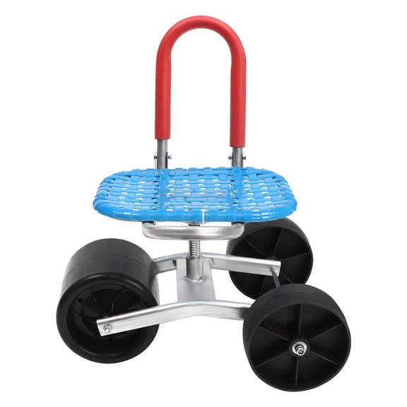 ChicHomey Garden Rolling Stool Workseat with 3 Wheels,Height Adjustable 360 Degree Swivel Seat,Gardening Helper