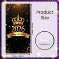thumbnail image 2 of Golden New Year Banner Jeweled Crown 2026 Display Sparkling Stars Black Background Crown Backdrop for New Year Party Holiday Celebration Indoor Decoration, 2 of 9