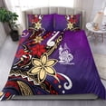 thumbnail image 1 of New Caledonia Bedding Set - Tribal Flower With Special Turtles Purple Color, 1 of 6
