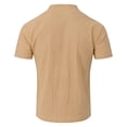 thumbnail image 4 of Men's Summer Linen Cotton Short Sleeve Crewneck Loose Fit Casual Shirt Tops T-Shirt Solid Color Breathable Blouse Beach Vacation Hiking Outfits Modern Fashion Essential Gift, 4 of 5