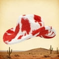 thumbnail image 2 of Cow Print Cowboy Hat for Adults Funny Cowgirl Hat Straw Western Hat Party Hat for Women Men, 2 of 7