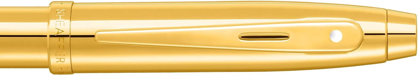 100 9372 Glossy PVD Gold Fountain Pen With Trim - Medium