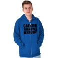 thumbnail image 5 of Greater Than Ever Before Motivational Zip Up Hoodie Men's Women's Brisco Brands X, 5 of 6