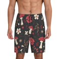 thumbnail image 1 of Fotbe Fly Agaric and Flowers Pantalones Cortos de Pijama para Hombre, Ropa de Dormir, Pantalones de Pijama Cortos para Hombre-Small, 1 of 6