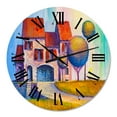 thumbnail image 2 of Designart 'House With Red Roof In The Village' Modern Wall Clock, 2 of 5
