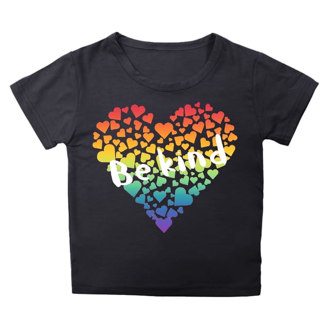 MEZZALL T-Shirt à Col Rond Imprimé Lettres pour Enfants Unisexe, Noir, 4-5 Ans
