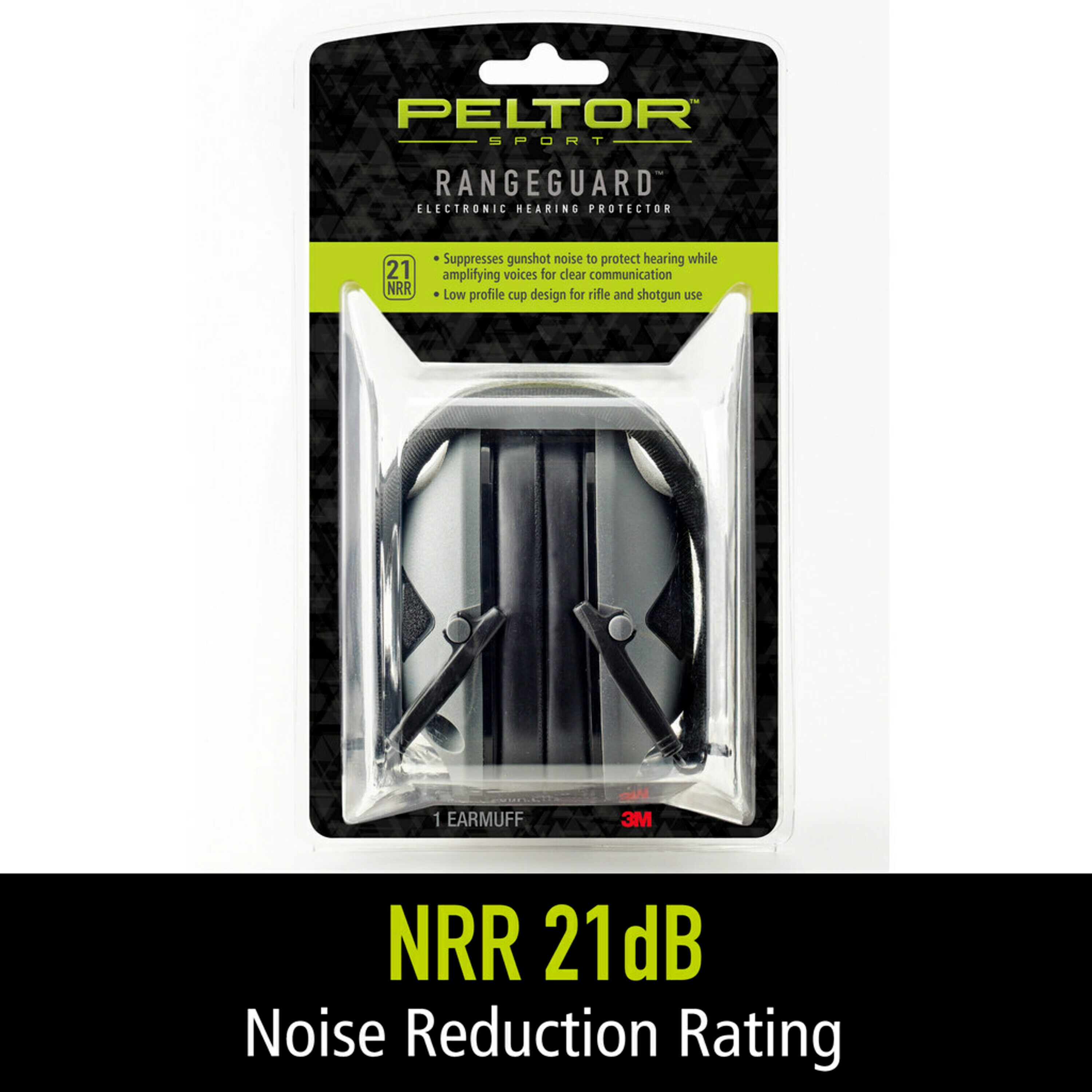 Peltor Sport RangeGuard Electronic Hearing Protection, NRR 21 dB, Gray 