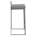 thumbnail image 3 of Fuji Industrial Stackable Barstool in Antique with Grey Faux Leather Cushion by LumiSource - Set of 2, 3 of 7
