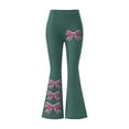 thumbnail image 7 of SwiftWear Women's Flared Leggings Bow Print Wide Leg Yoga Pants High Waisted Stretchy Bell Bottom Workout Pants Fashion Casual Active Running Lounge Pants, 7 of 7