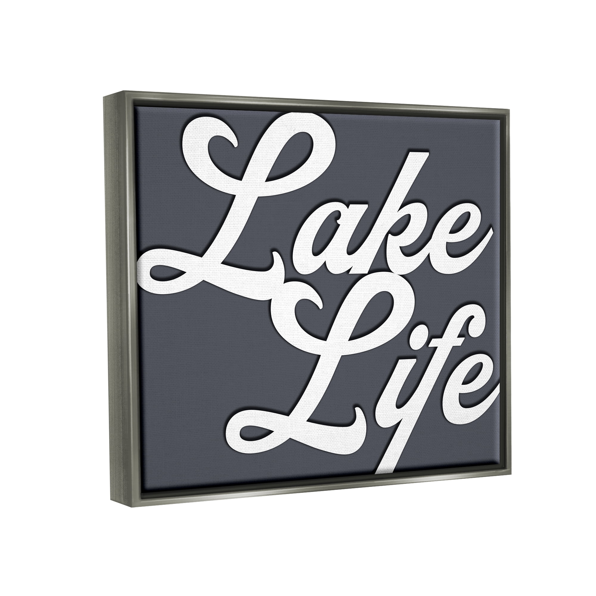 Stupell Lake Life Nautical Phrase Landscape Painting Gray Floater Framed Art Print Wall Art