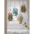 thumbnail image 3 of Sheer Curtains 63 Inch Length 2 Panels Set for Bedroom, Spring Floral Semi Sheer Curtains for Windows, Wooden Elegant Pastoral Flowers Voile Window Treatments Rod Pocket Curtain, 3 of 7
