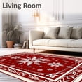 thumbnail image 2 of ODIKA 6'x9' Machine Washable Non-Slip Area Rug, Yuletide Wonderland Magical Enchantment Floor Centerpiece High Traffic Rug, Red, 606625, 2 of 5