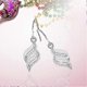 thumbnail image 3 of Pendientes colgantes KAIYANG de plata de ley 925 en forma de hojas onduladas, 3 of 4