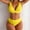 Yellow, variant on BONIXOOM Womens Swimsuits Underwire Elastic Solid Bikinis Bikini Summer Swimwears on Clearance Sky Blue Size 4