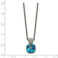 thumbnail image 2 of 925 Sterling Silver With Real 14kt London Blue Topaz Necklace; Lobster Clasp; for Adults and Teens; for Women and Men, 2 of 2