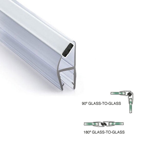 45 Degree Door Magnetic Profile Seal for Glass-To-Glass Applications - 73" Long with White Magnet for 5/32", 3/16", 1/4" or 5/16" Glass Walmart.com